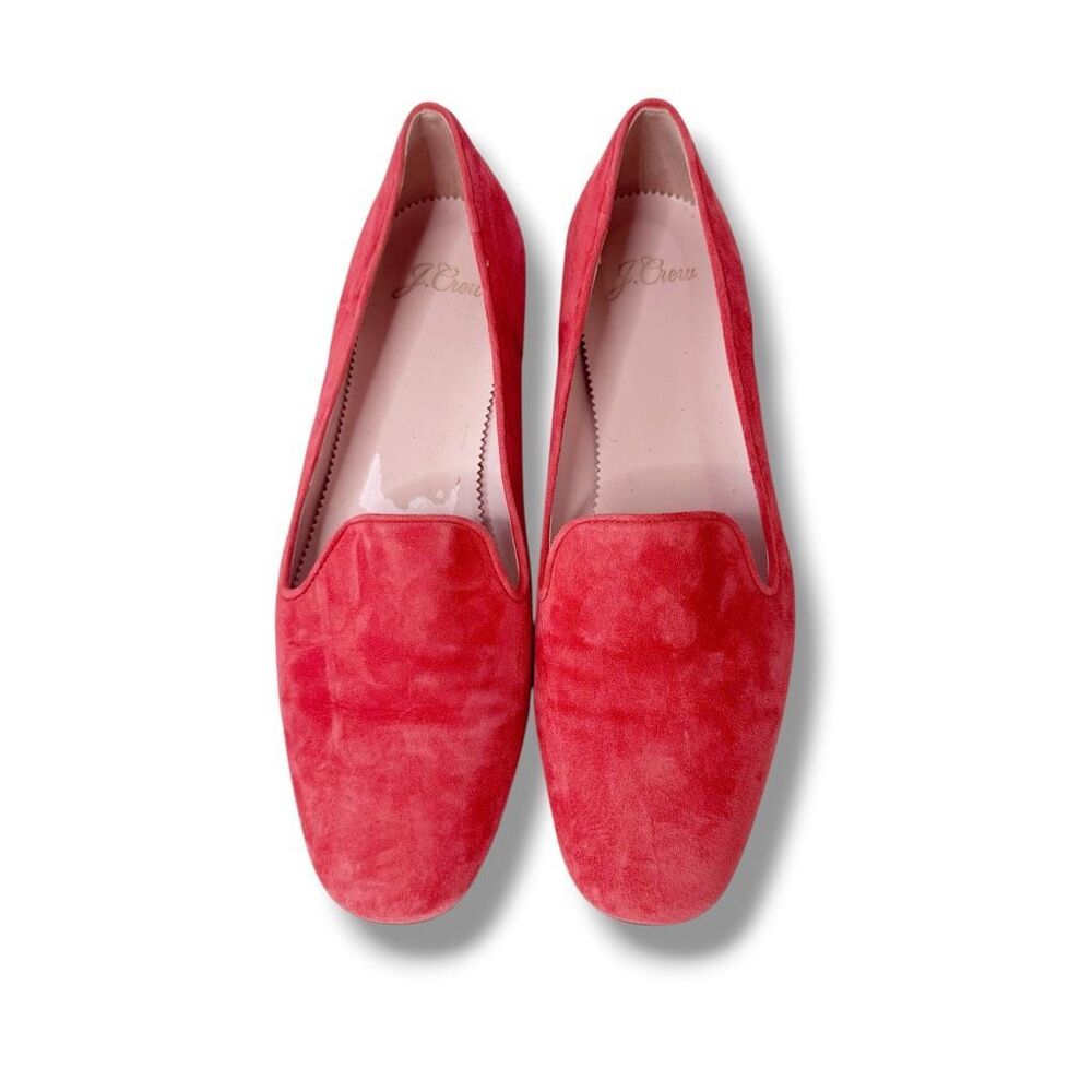 J.Crew Cecile Smoking Slipper Loafer in Fiery Sunset Red Suede Leather Women’s 7 - Picture 3 of 10